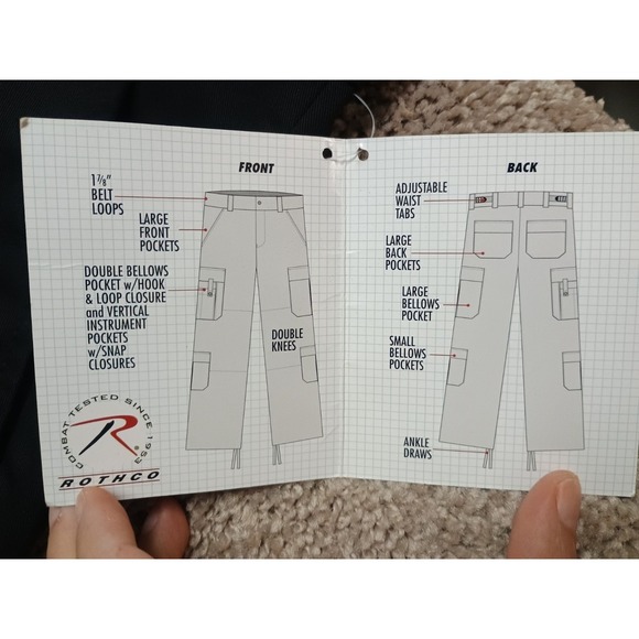 Rothco Mens EMT Pants Black XL Extra Large Long - Picture 6 of 6